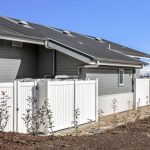 Commerical installation of our Fitzroy style Semi Privacy fence with Gates enclosing a courtyard.
