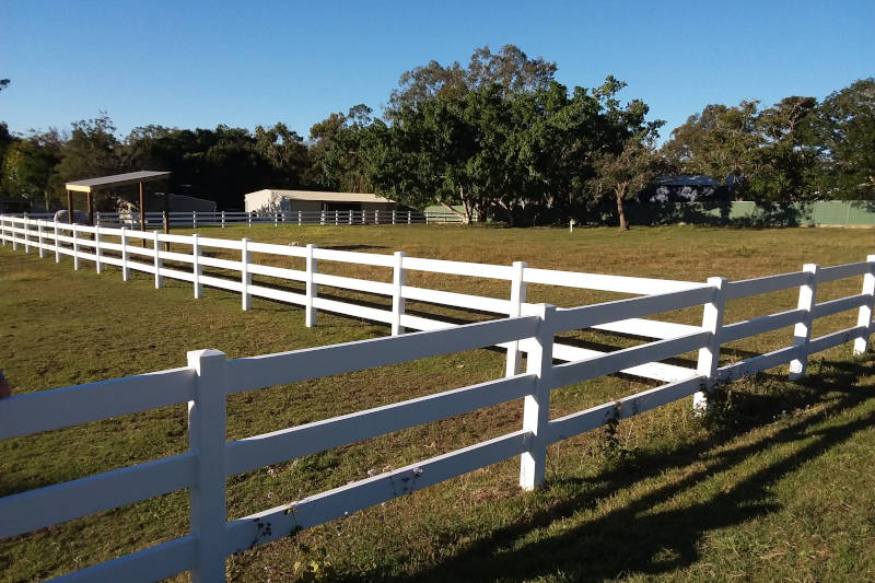 3 Rail PVC Post and Rail Fencing