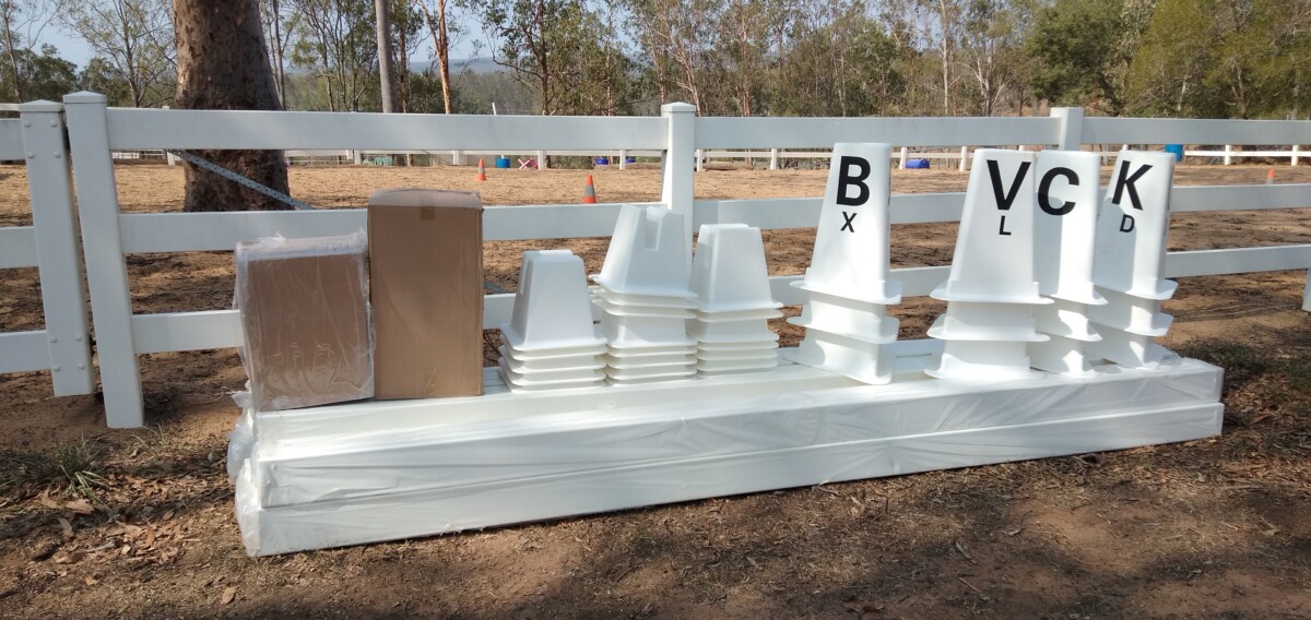 PVC Portable Dressage Arena Set displayed as Delivered to a customer